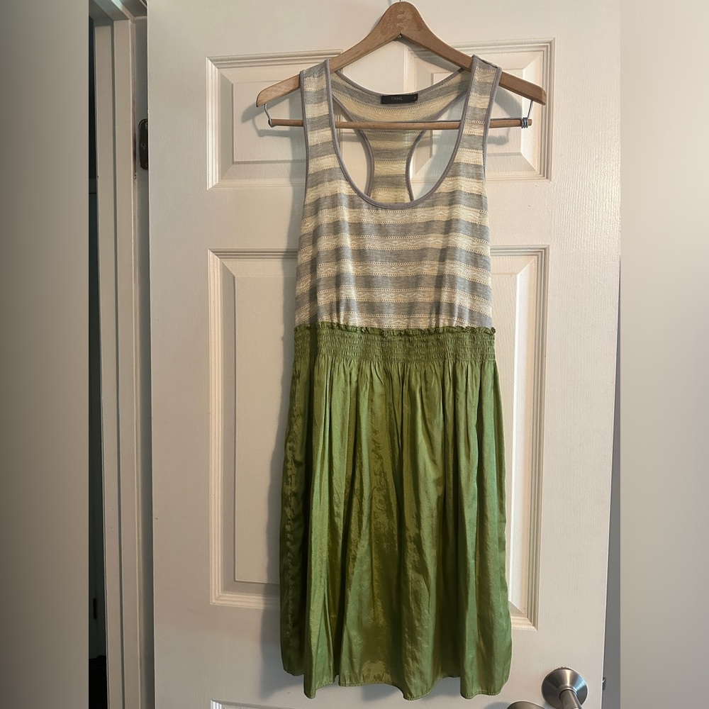THML Iridescent Chartreuse Green Tank Dress – Size M